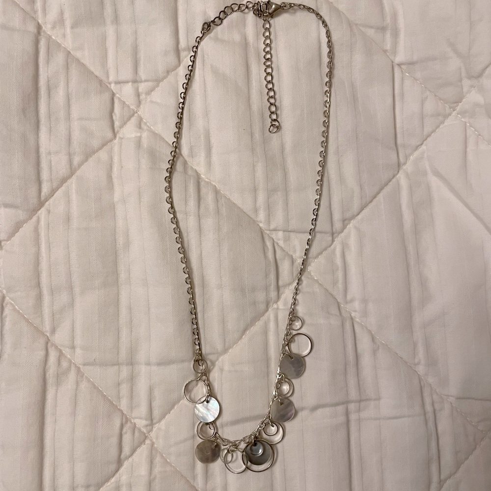 Elegant Silver Necklace with Shell Accents